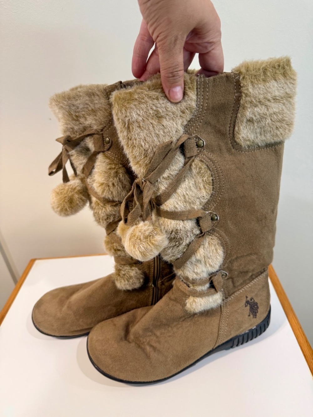 U.S. Polo Assn Jessica Faux Fur Tall Boots Size 8